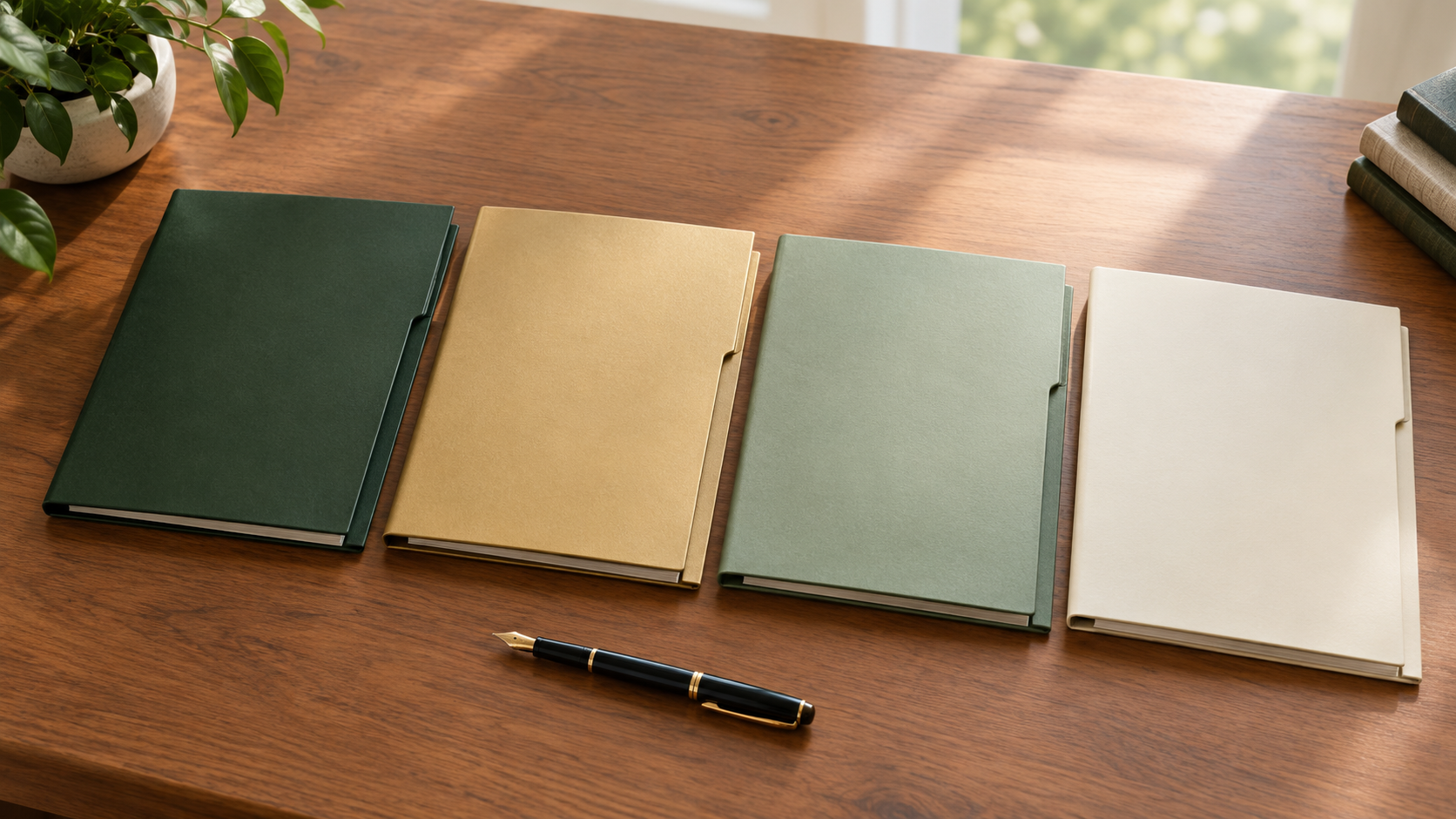 Four year-end planning decisions shown as four closed folders: loss harvesting, Roth conversion, charitable giving and income timing