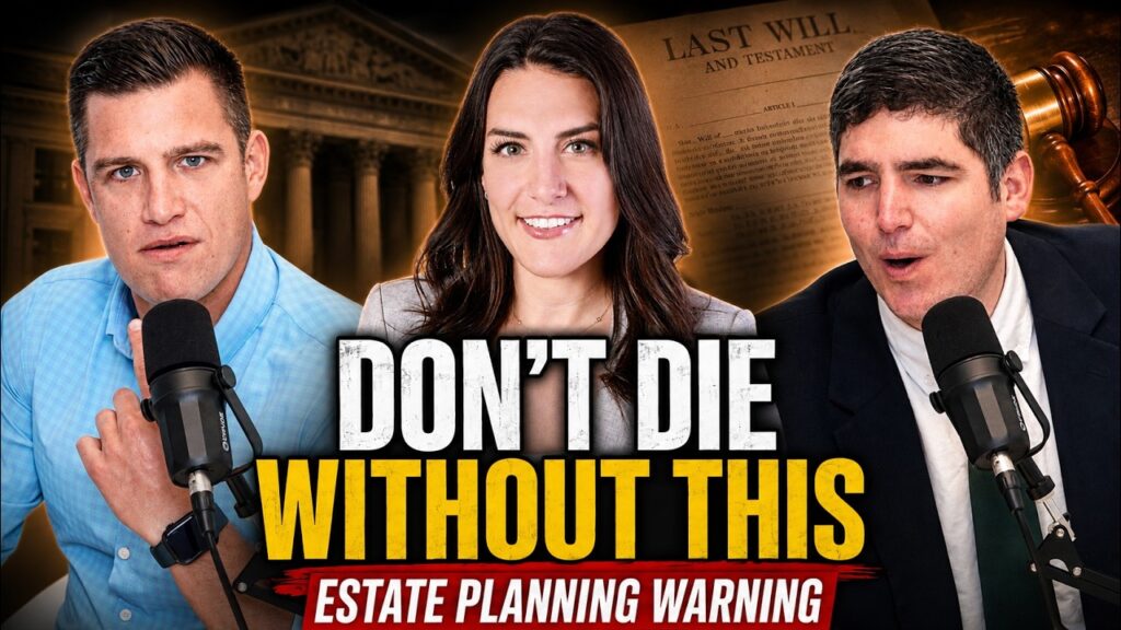 Three people recording a podcast episode on estate planning